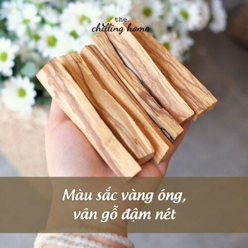 Màu sắc vàng óng của Palo Santo nhà Chilling